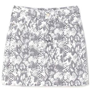 H&M white Snakeskin pattern Denim Miniskirt 4 NWT